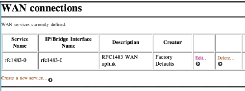 Default WAN connections